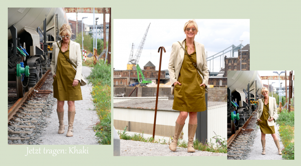 charismalook-grün-mode-khaki-kleid-blazer-stiefel